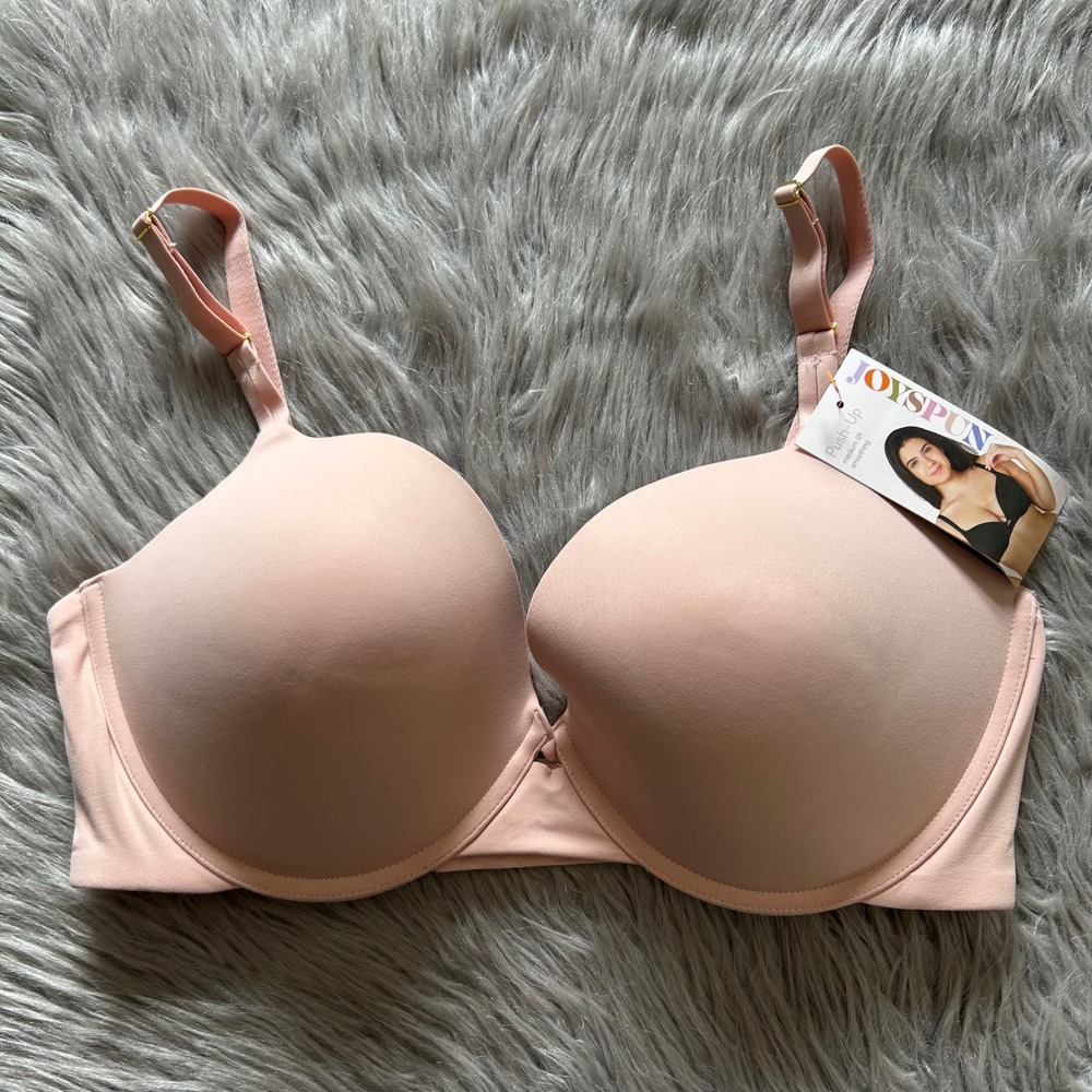 Joyspun Smooth Push Up Bra Womens Size 38D Pink Underwire Back Closure
